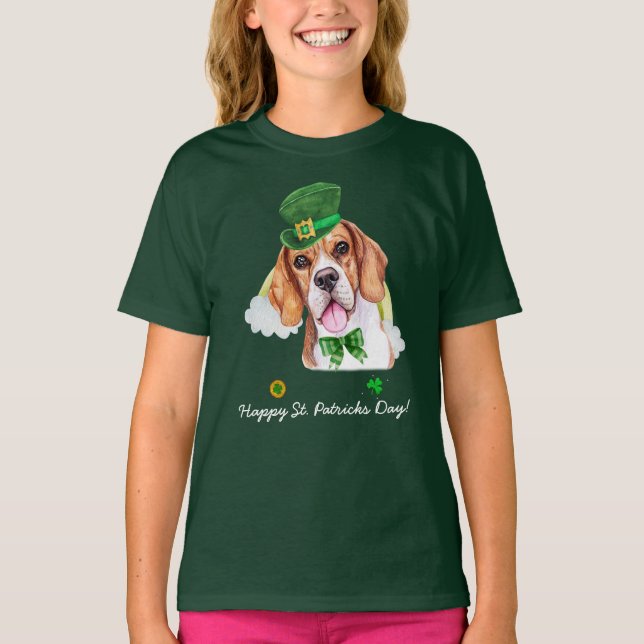 Funny Beagle Gold St. Patricks Day T-Shirt (Front)