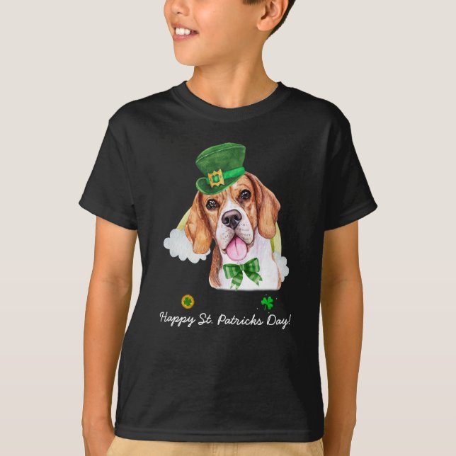Funny Beagle Gold St. Patricks Day T-Shirt (Front)