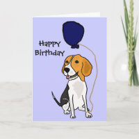 Funny Beagle Holding Balloon