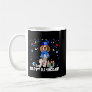 Funny Beagle Menorah Hat Christmas Happy Hanukkah  Coffee Mug