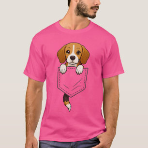 Funny Beagle Peeking in Pocket Animal Dog Lover Pe T-Shirt