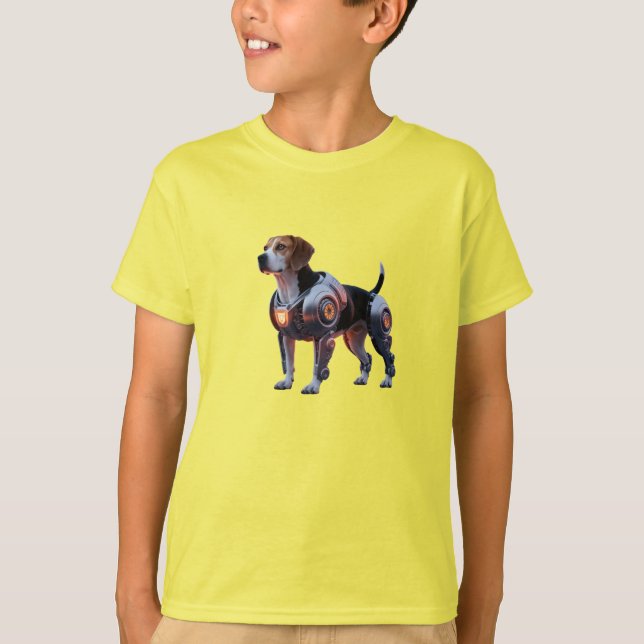 Funny Beagle Robot Children's T-Shirt (Front)