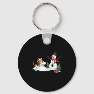 Funny Beagle Snowman Christmas Tree Xmas Womens Me Key Ring
