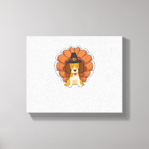 Funny Beagle Turkey Funny Thanksgiving Dog Tee Canvas Print
