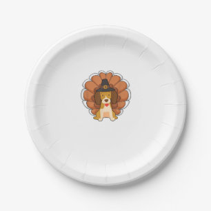 Funny Beagle Turkey  Funny Thanksgiving Dog Tee  Paper Plate