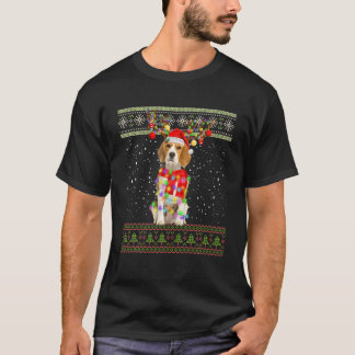 Funny Beagle Ugly Christmas Lights Sweater Man Wom