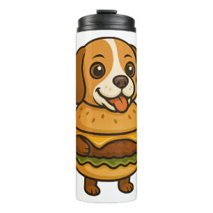 Funny Beagle with Burger Funny Mythical Creature Thermal Tumbler