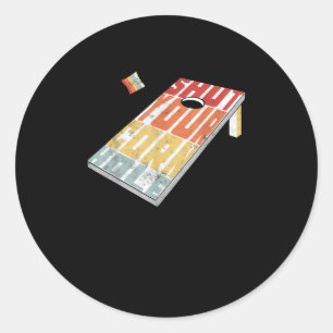 Funny Bean Bag shut your corn hole Retro Style Classic Round Sticker