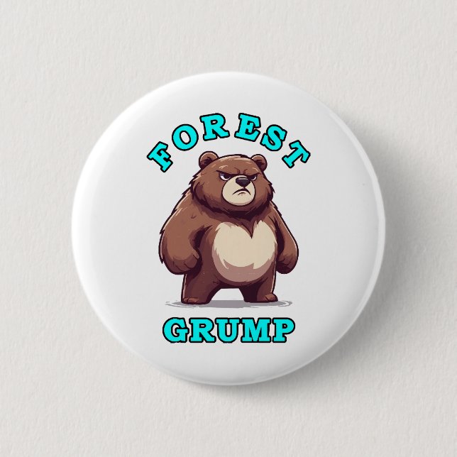Funny Bear 6 Cm Round Badge (Front)