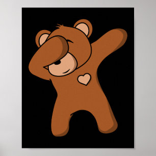 Funny Bear Bear Dancing Dab Bear Party Dancing Bea Poster