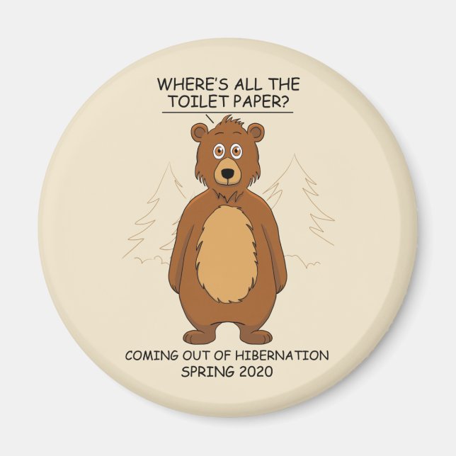 Funny Bear Cartoon Magnet (Front)