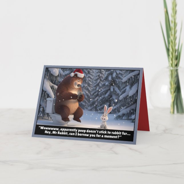 Funny Bear Chistmas Card (Front)