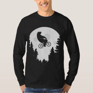 Funny Bear Cycling Mountain Bike Moon Bicycle T-Shirt