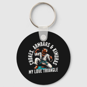 Funny Bear doing Martial Arts Brazilian Jiu Jitsu Key Ring