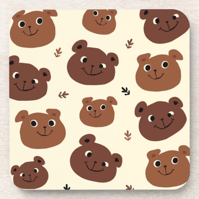 Funny bear face coaster (Front)