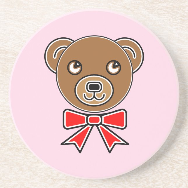 Funny bear face coaster (Front)