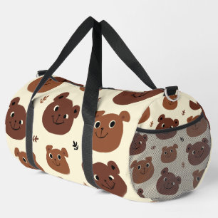 Funny bear face duffle bag