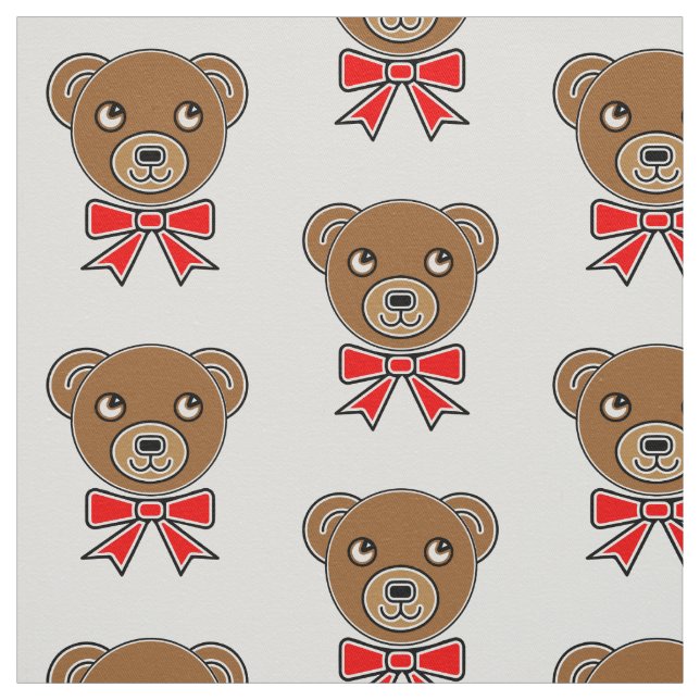 Funny bear face fabric (Swatch)