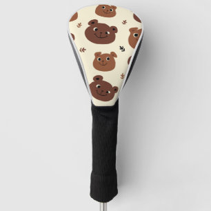 Funny bear face golf head cover