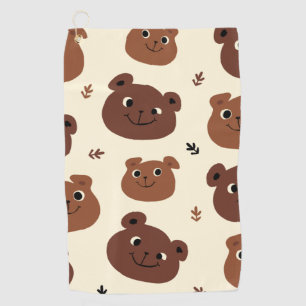 Funny bear face golf towel
