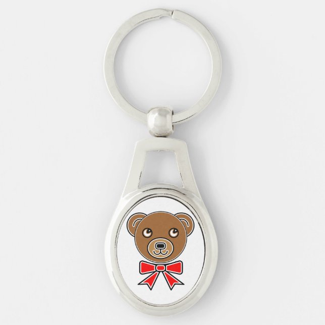 Funny bear face key ring (Front)