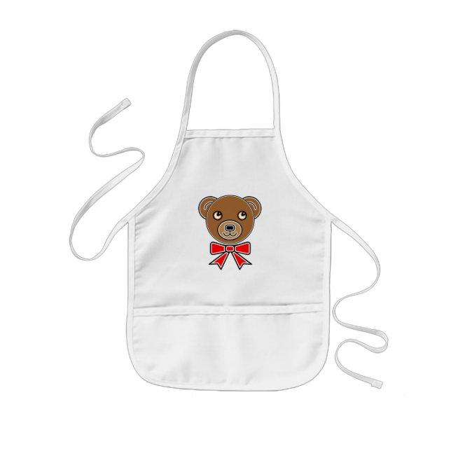 Funny bear face kids apron (Front)