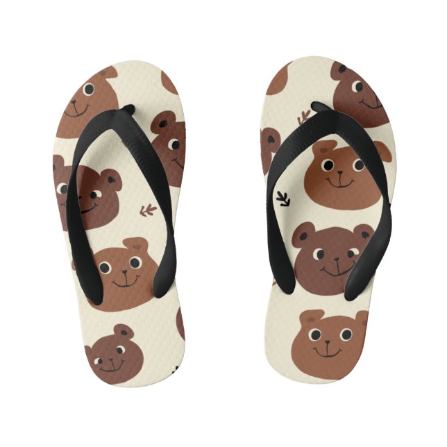 Funny bear face kid's jandals (Footbed)