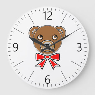Funny bear face large clock