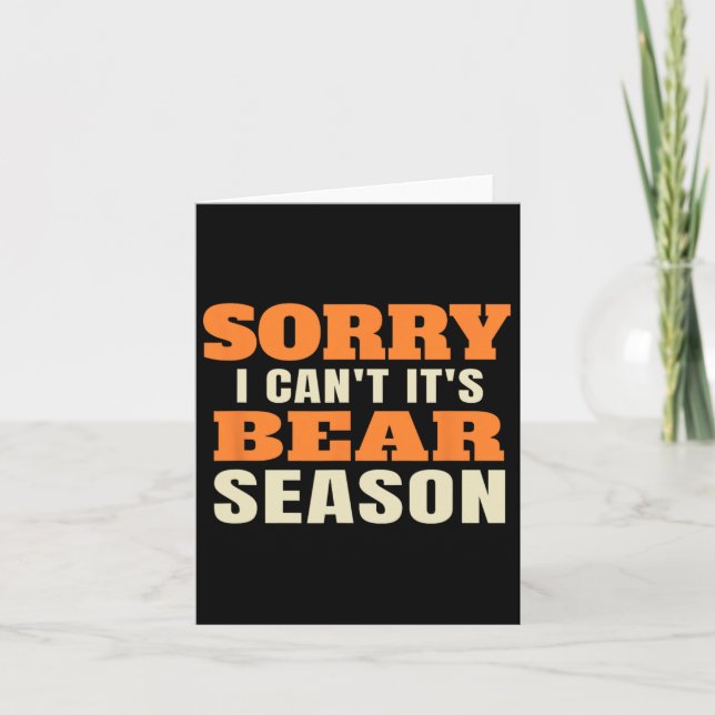 Funny Bear Hunting  Card (Front)