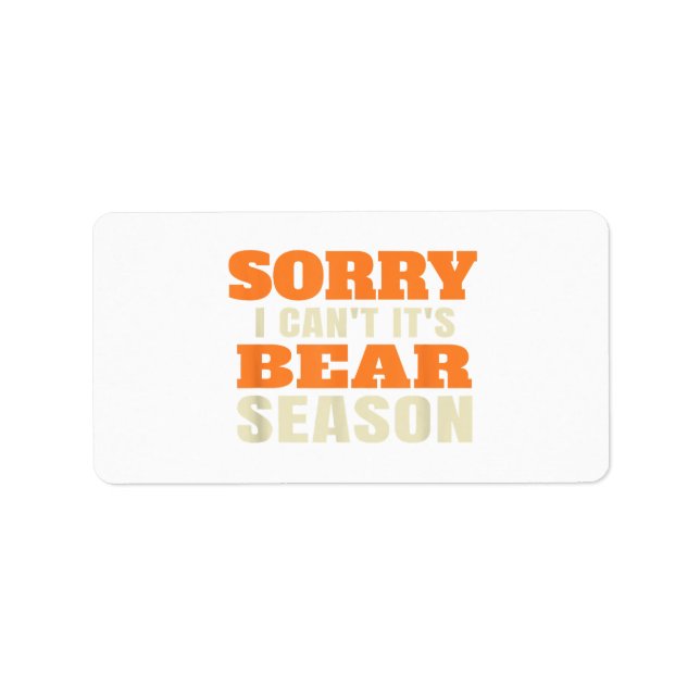 Funny Bear Hunting Label (Front)