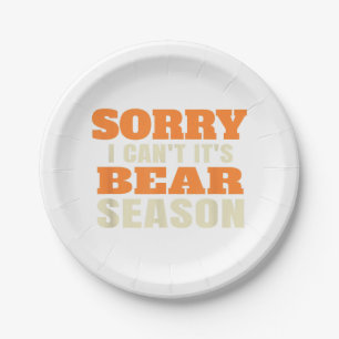 Funny Bear Hunting Paper Plate