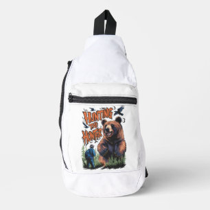 Funny Bear Hunting Sling Bag