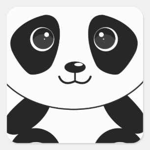 Funny bear panda bear panda animals square sticker