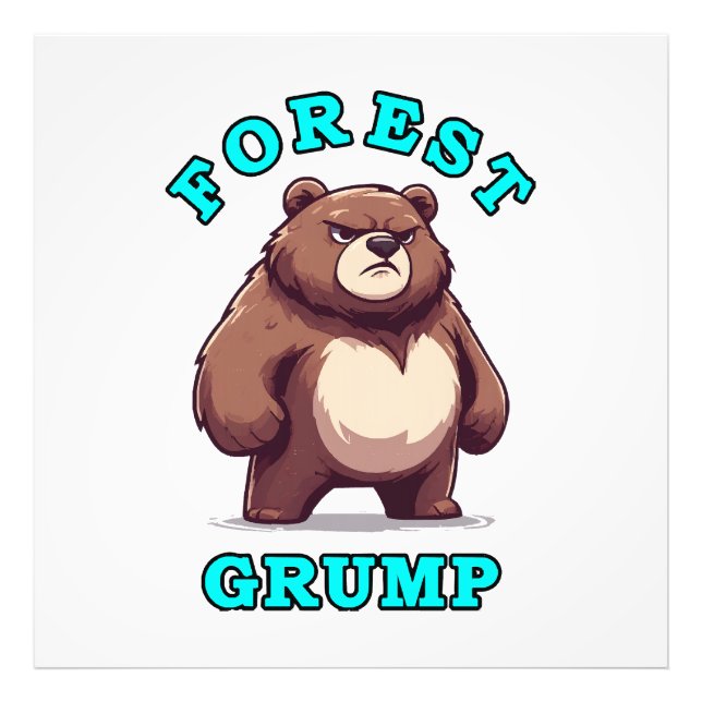 Funny Bear Photo Print (Front)