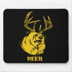 Funny Bear Plus Deer Equals Beer Deer Hunting Usa Mouse Pad