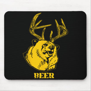 Funny Bear Plus Deer Equals Beer Deer Hunting Usa Mouse Pad