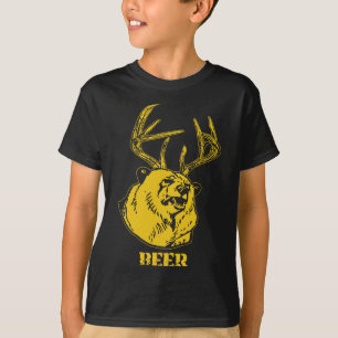 Funny Bear Plus Deer Equals Beer Deer Hunting Usa T-Shirt