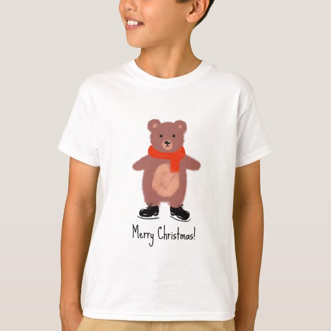 Funny bear skating T-Shirt (Front)