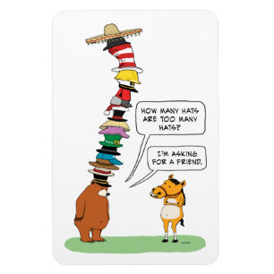 Funny Bear Wearing Many Hats Magnet