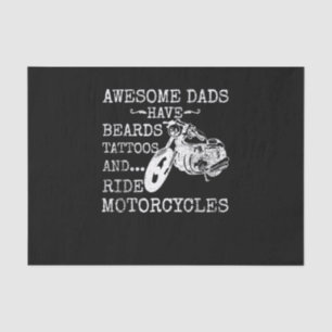 Funny Beard Awesome Dad Beard Tattoos And Moto Tissue Paper