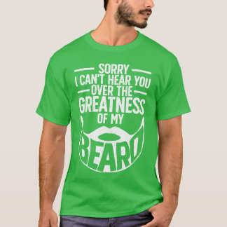Funny Beard Design for Bearded Men Facial Hair Whi T-Shirt