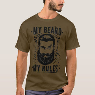 Funny Beard Hipster Men Lettering Typography 6 T-Shirt