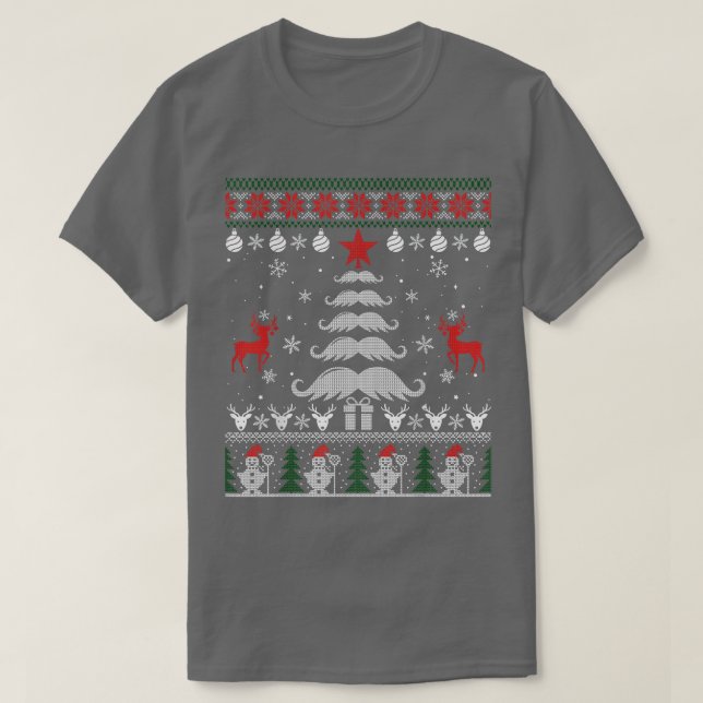 Funny Beard Lovers Christmas Tree Ugly Christmas S T-Shirt (Design Front)