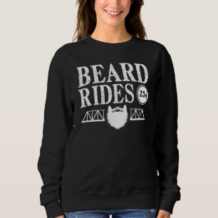 Funny Beard Men Beard Rides 25 Cents Cool Bearded Sweatshirt