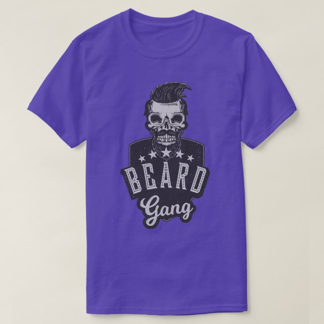 Funny Beard Retro Facial Hair Mustache Beard Gang  T-Shirt (Design Front)