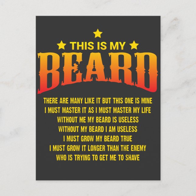 Funny Beard Saying - Father's Day Gift Postcard (Front)