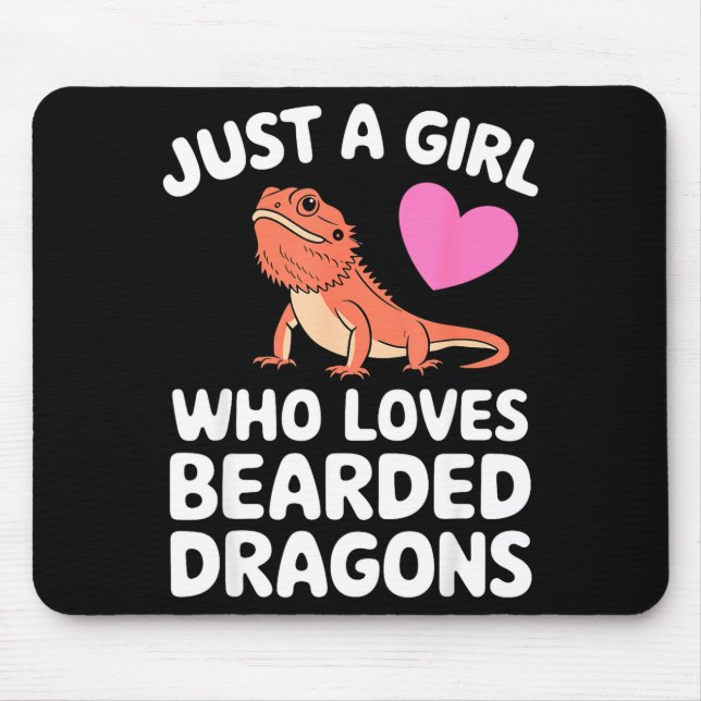 Funny Bearded Dragon Art For Women Girl Bearded Dr Mouse Pad (Front)