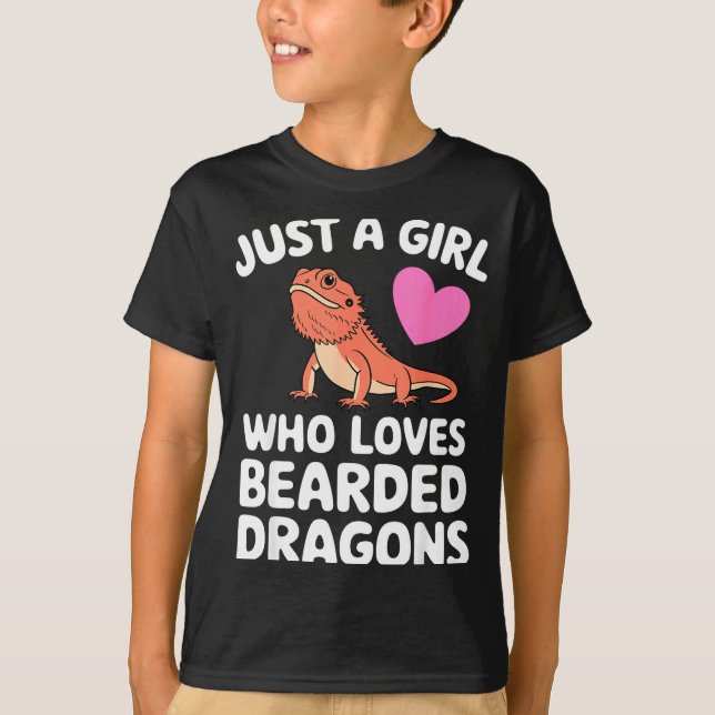 Funny Bearded Dragon Art For Women Girl Bearded Dr T-Shirt (Front)
