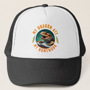 Funny Bearded Dragon Ate Homework Trucker Hat