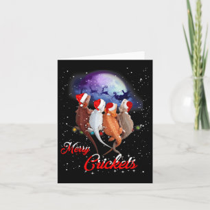 Funny Bearded Dragon Christmas Tee Merry Crickets  Card